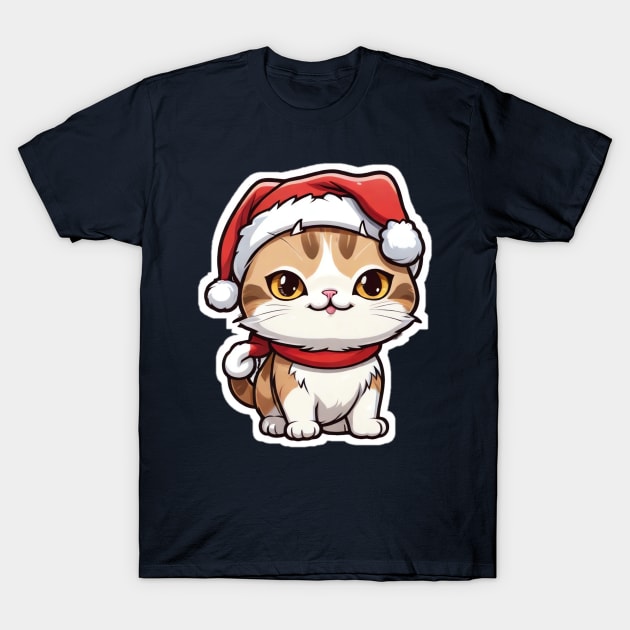 Cat Christmas T-Shirt by AchioSHan